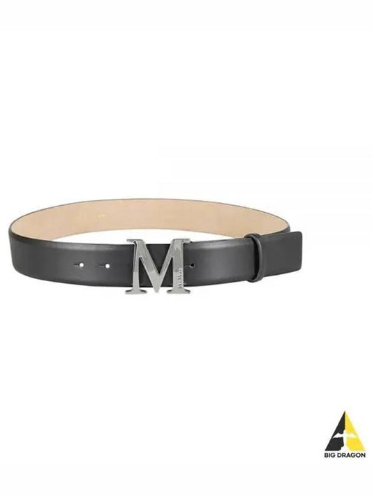 MClassic Logo Buckle Leather Belt Black - MAX MARA - BALAAN 2