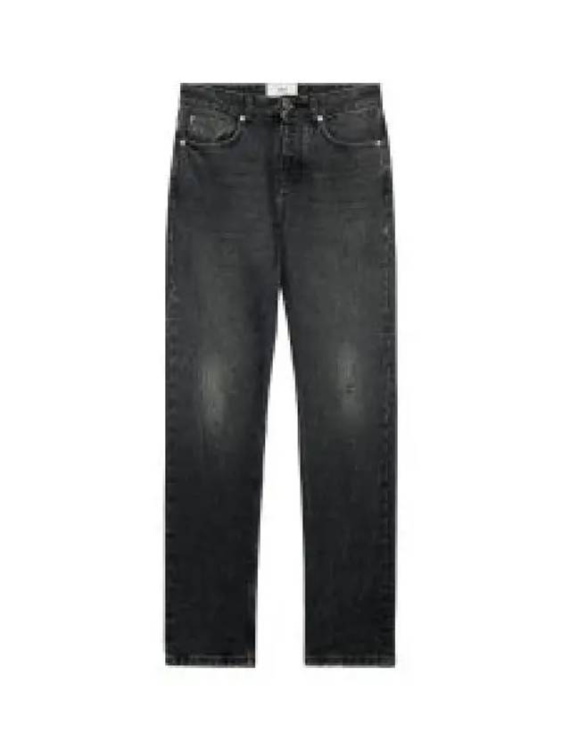 Logo Patch Straight Jeans Black - AMI - BALAAN 2