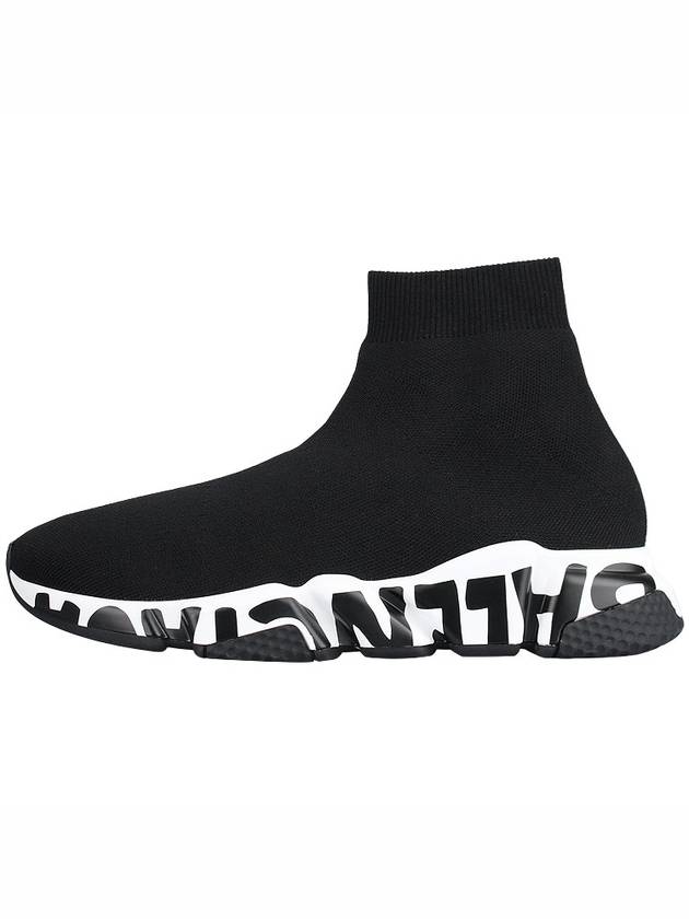 Men's Speedrunner Graffiti Logo High Top Sneakers Black - BALENCIAGA - 4