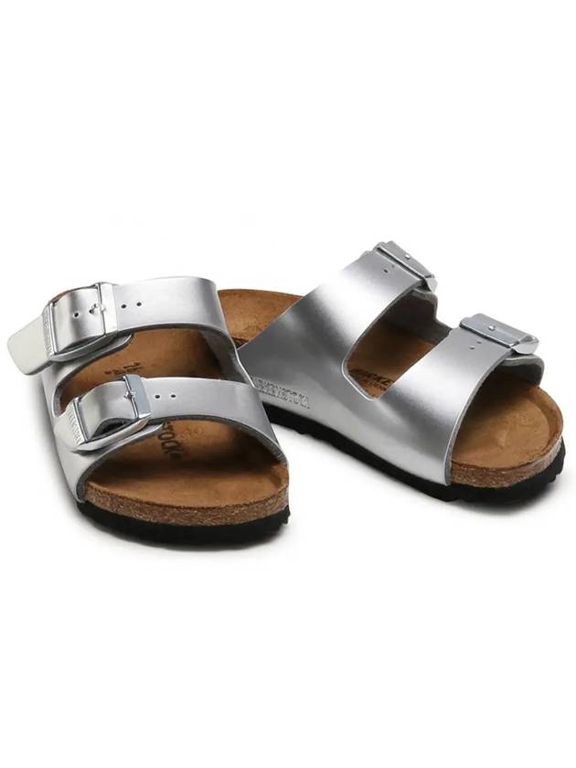 Kids Arizona Leather Sandals Silver 1019400 - BIRKENSTOCK - BALAAN 4