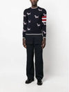 4-Bar Relaxed Hector Pullover Wool Knit Top Navy - THOM BROWNE - BALAAN 2