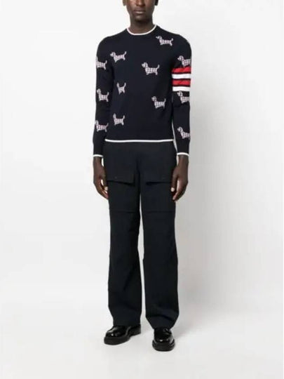 4-Bar Relaxed Hector Pullover Wool Knit Top Navy - THOM BROWNE - BALAAN 2