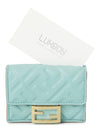 Baguette Micro Tri-fold Nappa Leather Half Wallet Light Blue - FENDI - BALAAN 8