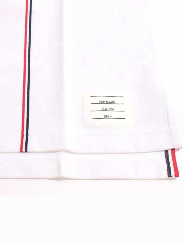 RWB Stripe Cotton Short Sleeve T-shirt White - THOM BROWNE - BALAAN 4