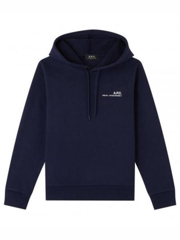 Women's Item Logo Print Hoodie Navy - A.P.C. - BALAAN 2