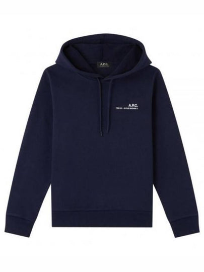 Women's Item Logo Print Hoodie Navy - A.P.C. - BALAAN 2