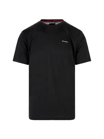 Men's Embroidered Logo Short Sleeve T-Shirt Black - KITON - BALAAN 1