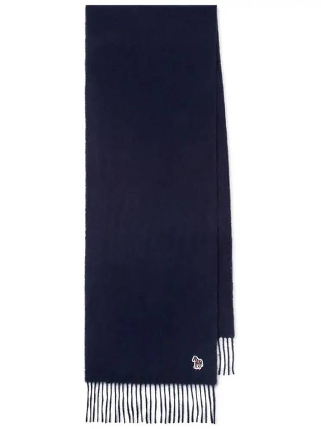 Zebra Logo Patch Wool Muffler Navy - PAUL SMITH - BALAAN 3