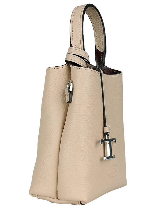 Micro Leather Mini Tote Bag Beige - TOD'S - BALAAN 5