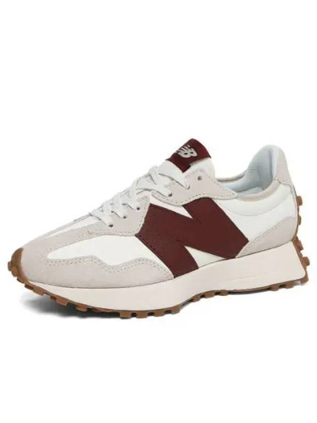 327 Classic Low Top Sneakers Dark Red Moonbeam White - NEW BALANCE - BALAAN 2