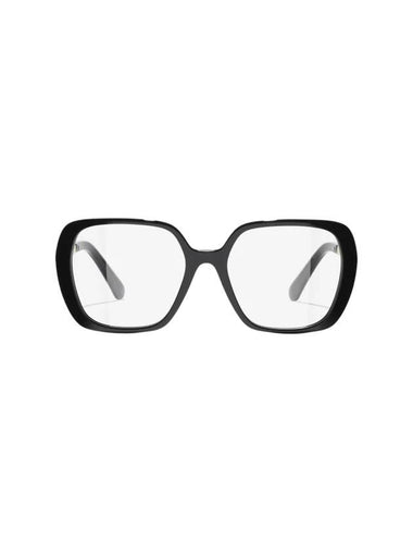 Eyewear Small Heart Oversized Square Eyeglasses Black - CHANEL - BALAAN 1