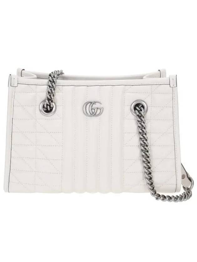 GG Marmont Small Leather Shoulder Bag White - GUCCI - BALAAN 1