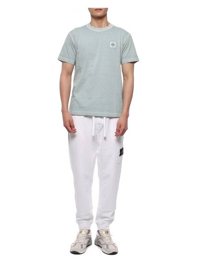 Pisato Effect Logo Patch Short Sleeve T-Shirt Sky Blue - STONE ISLAND - BALAAN 4