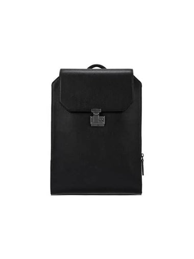 Men s Pushlock Closure Square Backpack Black - EMPORIO ARMANI - BALAAN 1