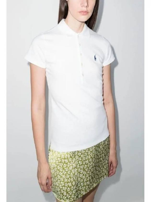 Women's Julie Embroidered Logo Short Sleeve Polo Shirt White - POLO RALPH LAUREN - BALAAN 6