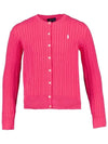 Kids Women s Pony Embroidery Cardigan Pink 543047 050 - POLO RALPH LAUREN - BALAAN 1