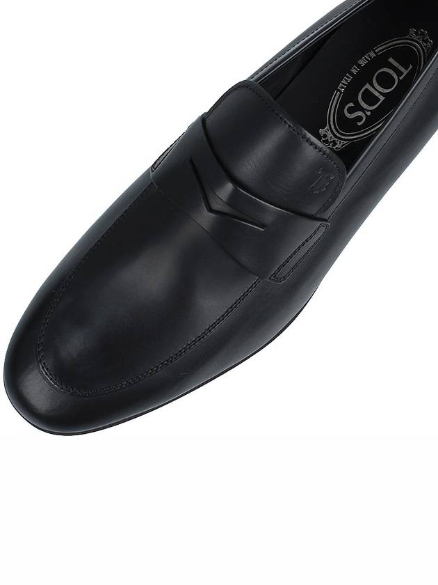 Men's Small Logo Leather Penny Loafer Black - TOD'S - BALAAN 8