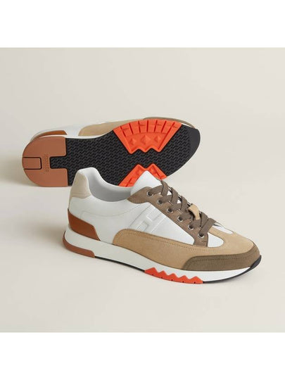 Trail Calfskin Suede Goatskin Low Top Sneakers - HERMES - BALAAN 2