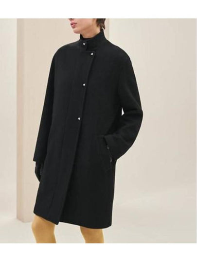 Cashmere Single Coat Noir - HERMES - BALAAN 2