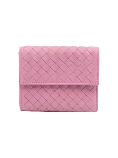 Pink Intrecciato VN 3 fold folder wallet 493284 - BOTTEGA VENETA - BALAAN 1