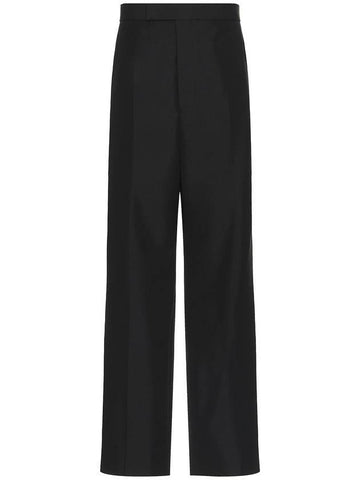 High rise backstrap straight pants black - THOM BROWNE - BALAAN 1