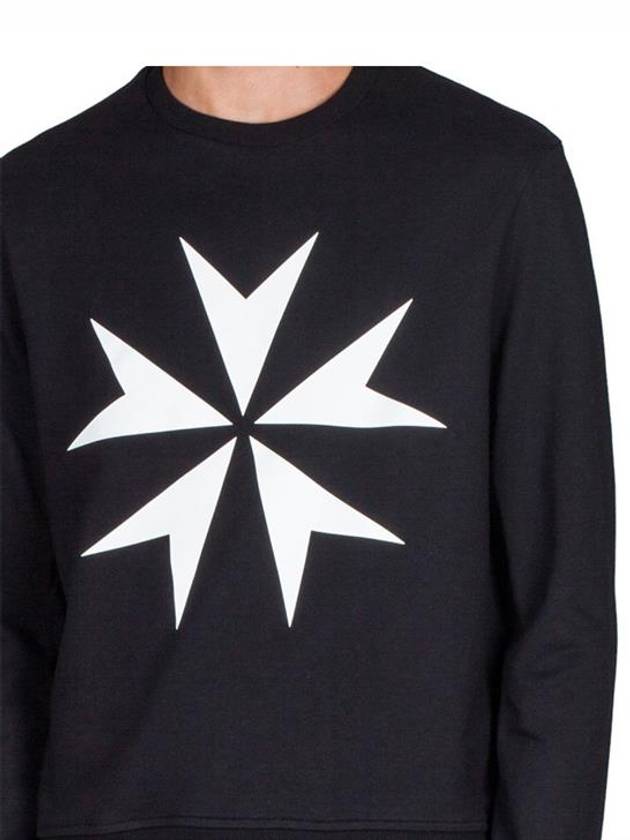 Men's Maltese Cross Printed Sweatshirt Black - NEIL BARRETT - BALAAN 6