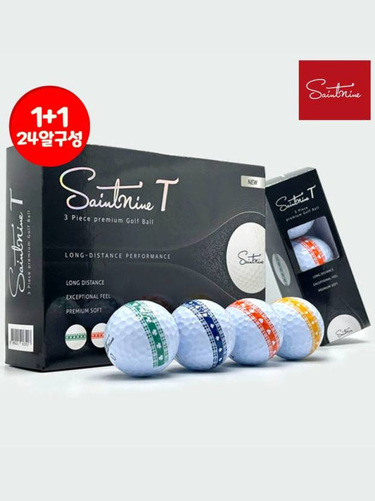 T 3 piece ultra high rebound putting line golf ball 24 balls trial product - SAINTNINE - BALAAN 1