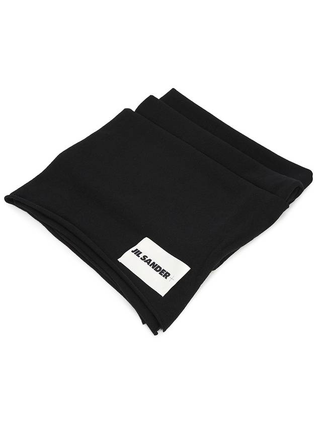 Logo Patch Cashmere Scarf Black - JIL SANDER - BALAAN 3