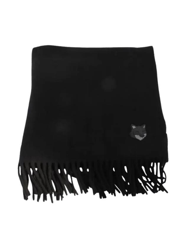 Wool Fox Head Muffler Black - MAISON KITSUNE - BALAAN 1