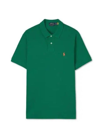 Custom Slim Fit Mesh Polo Shirt Green - POLO RALPH LAUREN - BALAAN 2