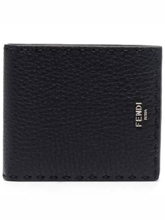 Selleria Leather Half Wallet Black - FENDI - BALAAN 1