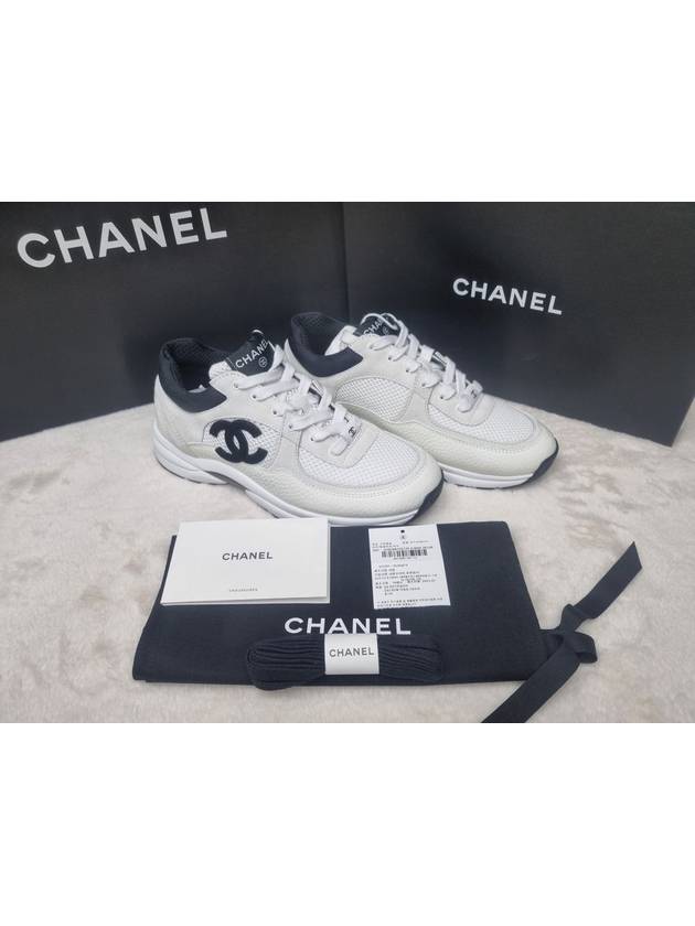 CC Logo Suede Tennis Low Top Sneakers Black - CHANEL - BALAAN 9