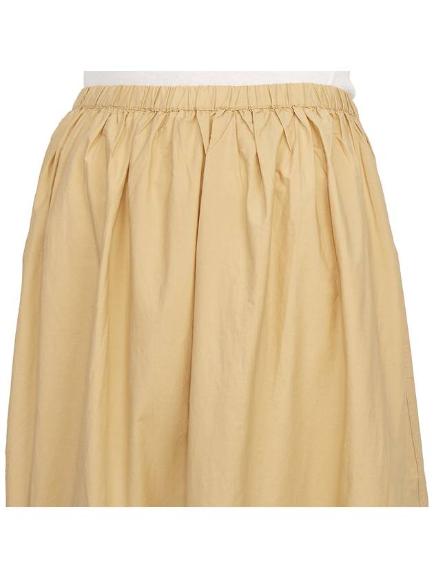 Cotton Poplin Maxi Flounce Long A-Line Skirt Beige - GANNI - BALAAN 9