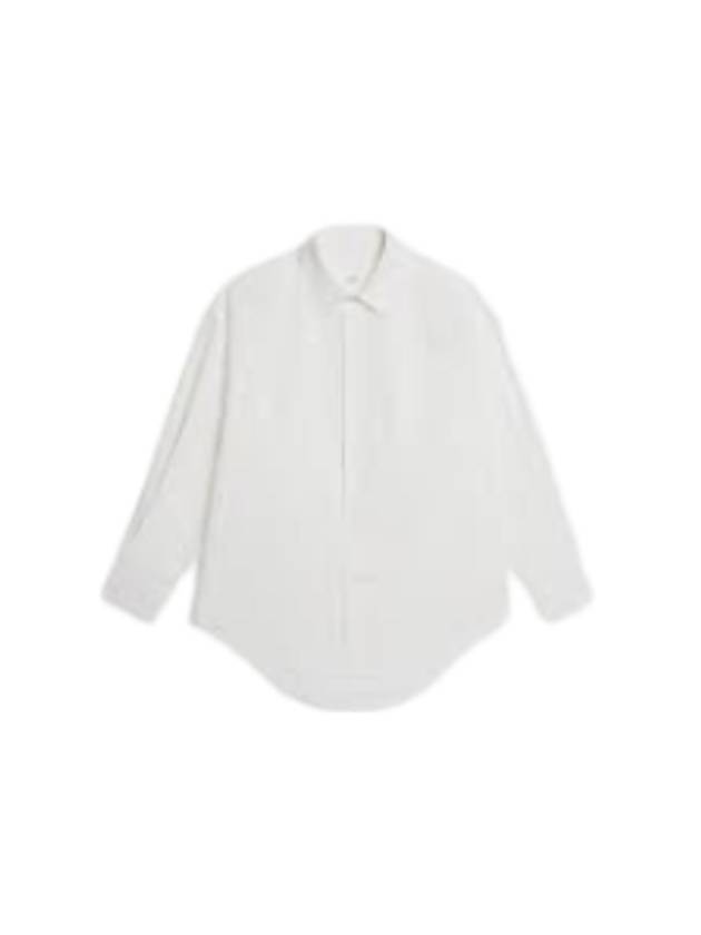 Boxy Fit Poplin Long Sleeve Shirt Natural White - AMI - BALAAN 1