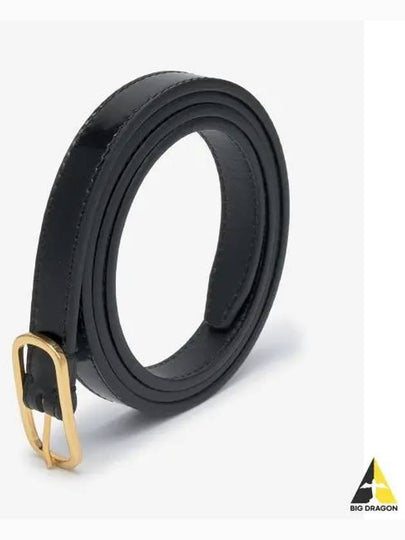 gold-tone metal buckle slim leather belt black - TOTEME - BALAAN 2