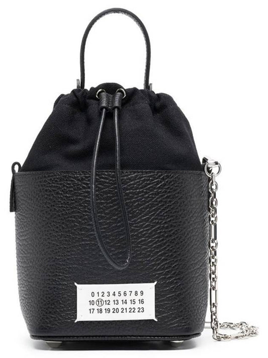 5AC Number Logo Texture Leather Bucket Bag Black - MAISON MARGIELA - BALAAN 2