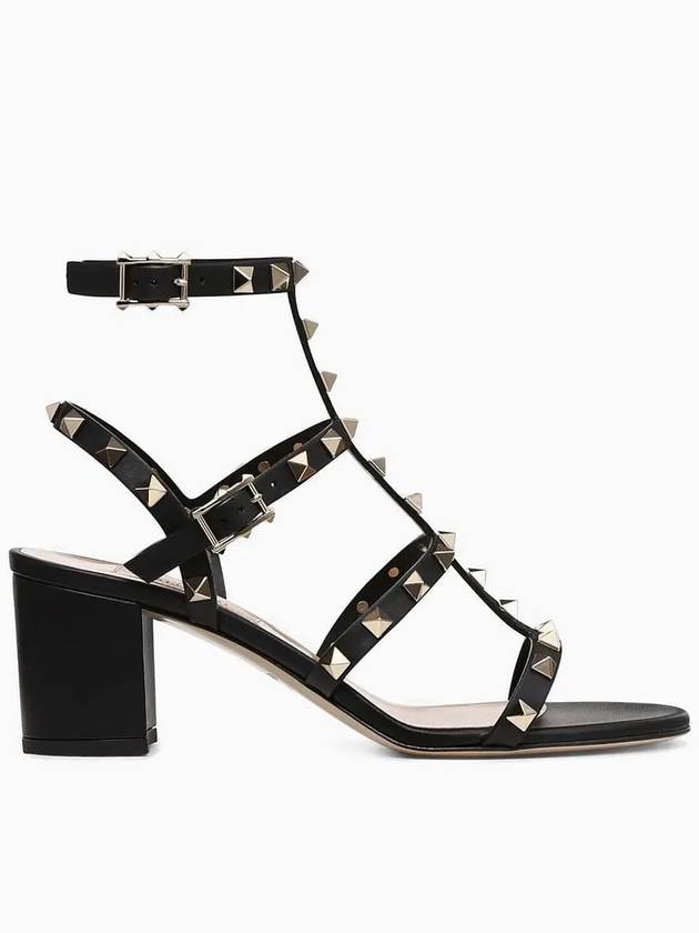 Rockstud Caged Sandal Heels Black - VALENTINO - BALAAN 2