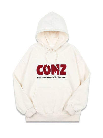 Felt Logo Hoodie Cream - COMMONZ - BALAAN 2