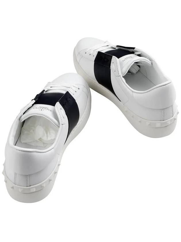 Men's Hidden Open Band Low Top Sneakers White Navy - VALENTINO - BALAAN 6