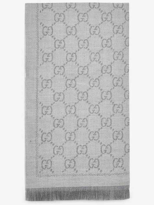GG Jacquard Pattern Knit Muffler Grey - GUCCI - BALAAN 2
