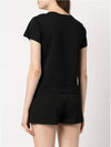 Logo Shrunken Cotton Jersey Short Sleeve T-Shirt Black - ALEXANDER WANG - BALAAN 9