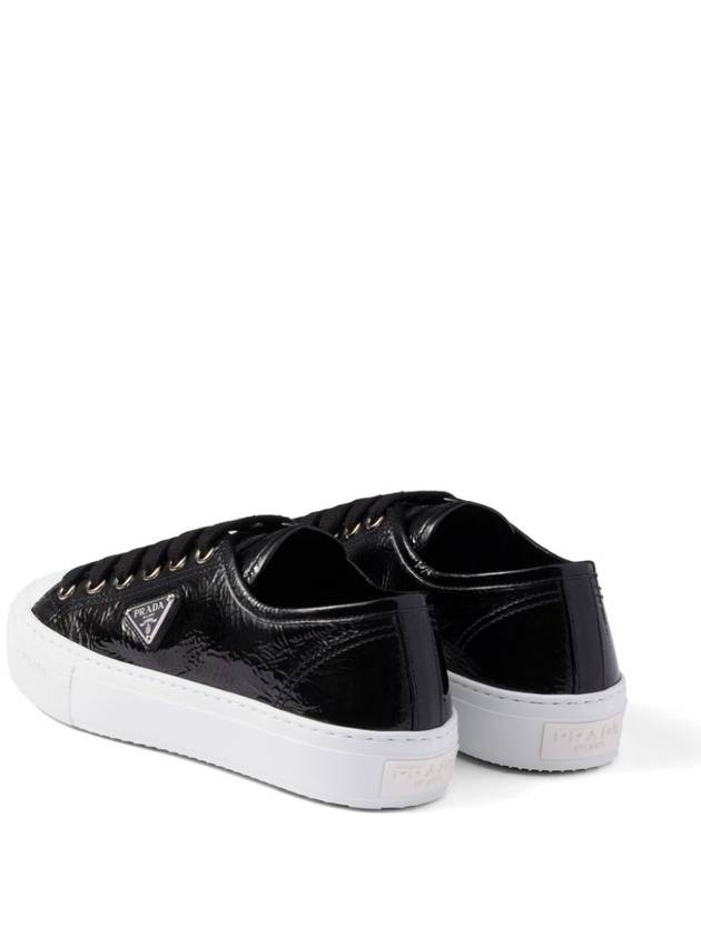 Naplak Leather Low Top Sneakers Black - PRADA - BALAAN 4