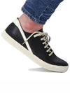 Men's Geothrasher Leather Low Top Sneakers Black - RICK OWENS - BALAAN 2