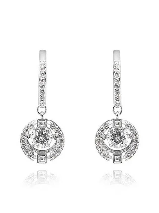 Una Drop Crystal Pierced Earrings Silver - SWAROVSKI - BALAAN 2