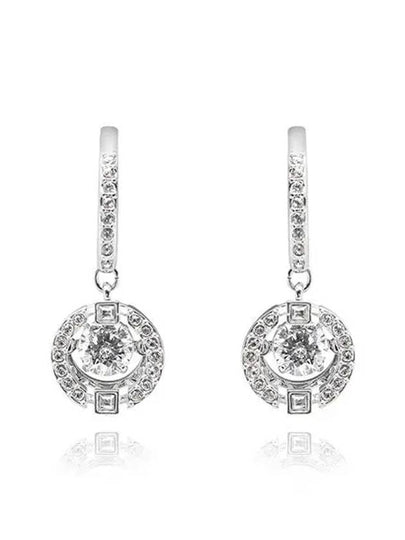 Una Drop Crystal Pierced Earrings Silver - SWAROVSKI - BALAAN 2