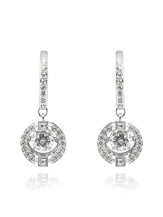 Una Drop Crystal Pierced Earrings Silver - SWAROVSKI - BALAAN 2