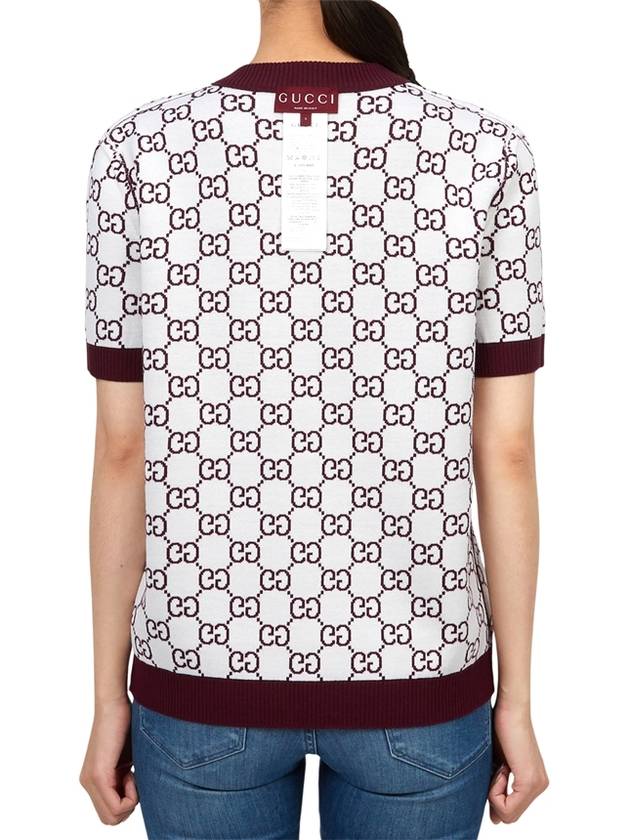 Reversible GG Jacquard Wool Knit Top Bordeaux White - GUCCI - BALAAN 6