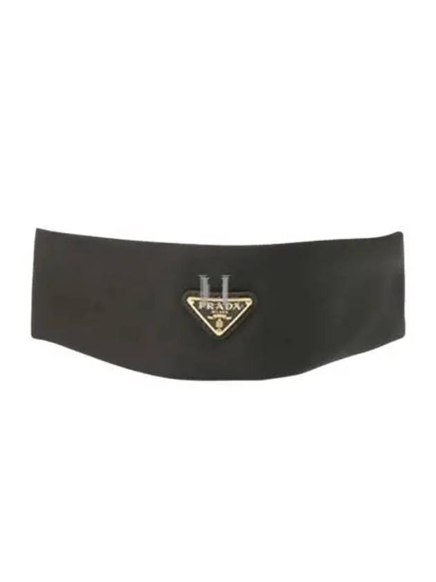 Triangle Logo Hairband Black - PRADA - BALAAN 2