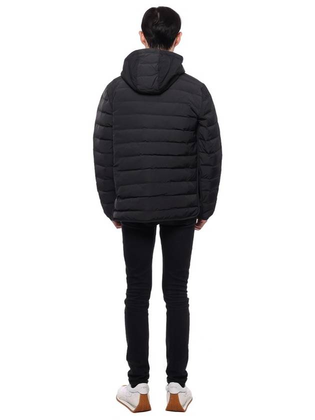 Poly Twill Rib 4-Bar Down Hoodie Jacket Charcoal - THOM BROWNE - BALAAN 6