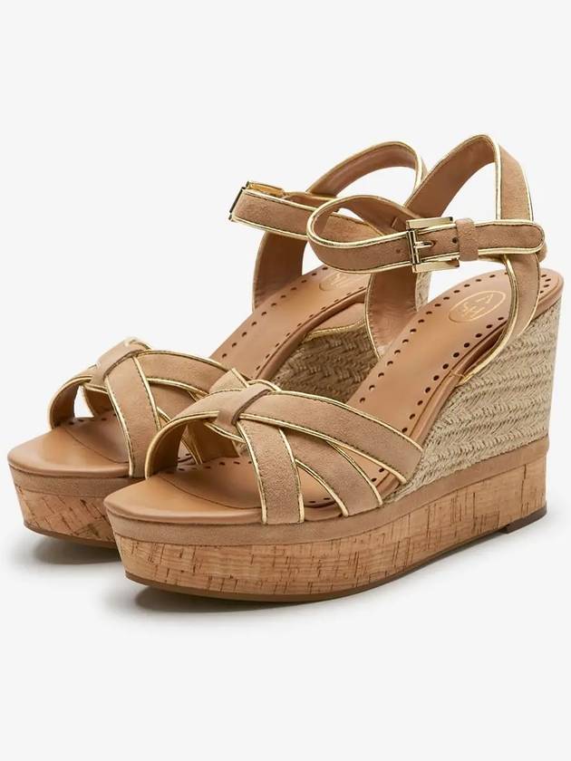 Women's Havana Bis Brown Wedge Heel Sandals HAVANA BIS CHAMOIS - ASH - BALAAN 2